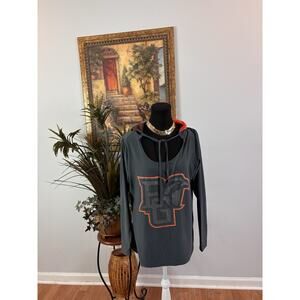 Concepts Sporty Hoodie Women Long Sleeve M White Blue Keyhole Gym Loungewear